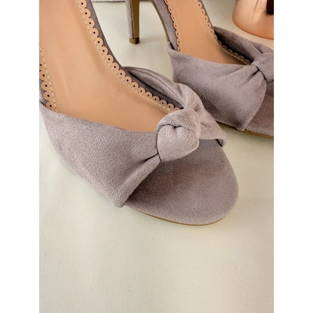 Women Open Toe Suede High Heels Stiletto Sandals Sexy Dressy Shoes  Ankl… - Picture 4 of 13